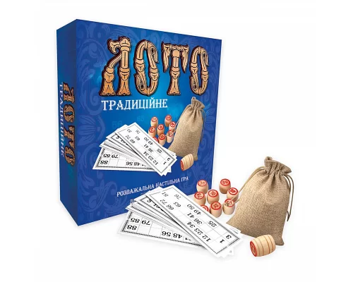 Настільна гра Strateg Лото Традиційне з дерев'яними барильцями українською мовою (30315)