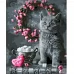 Картина за номерами Strateg   котик з квітковим вінком 40х50 см (HH007)