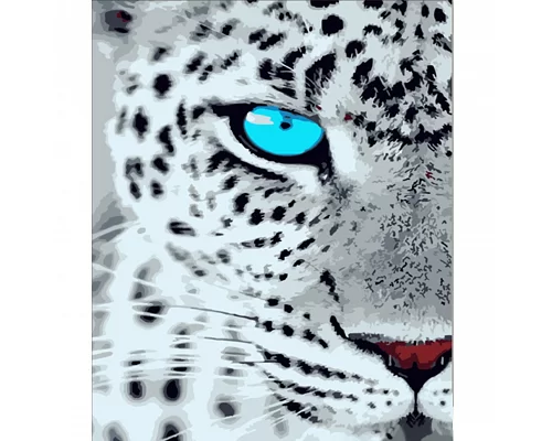 Картина за номерами Strateg   Гепард з голубими очима 40х50 см (HH018)