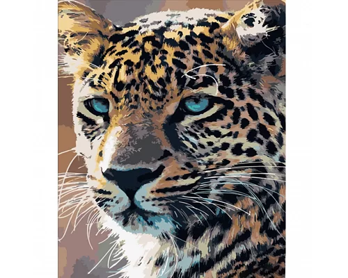Картина за номерами Strateg Гордий леопард 40х50 см (HH023)