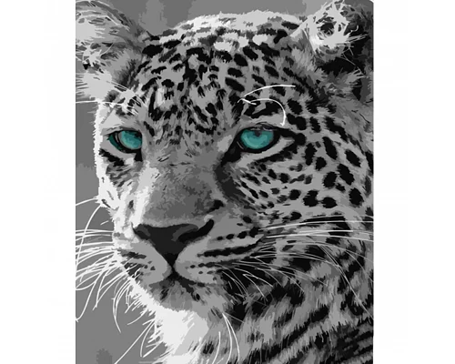 Картина за номерами Strateg   Чорно-білий гепард 40х50 см (HH029)