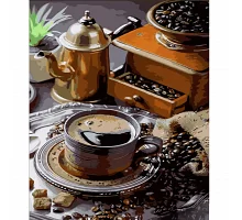 Картина за номерами Strateg   Чашка кави 40х50 см (HH031)