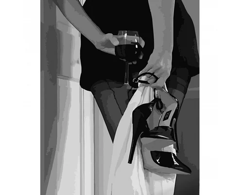 Картина за номерами Strateg Жінка з келихом вина 40х50 см (HH039)