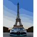 Картина за номерами Strateg Машина на фоні Ейфелевої вежі 40х50 см (HH042)