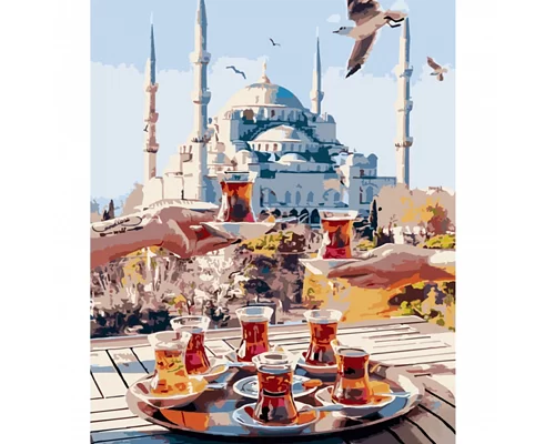 Картина за номерами Strateg Чаювання у Стамбулі 40х50 см (HH056)
