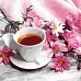 Картина за номерами Strateg Чашка чаю з квітами 40х40 см (SK020)