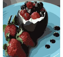 Картина за номерами Strateg Янгідний десерт 40х40 см (SK035)