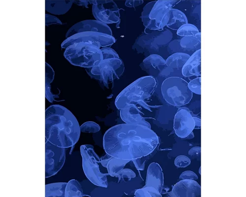 Картина за номерами Strateg Сині медузи 40х50 см (DY365)