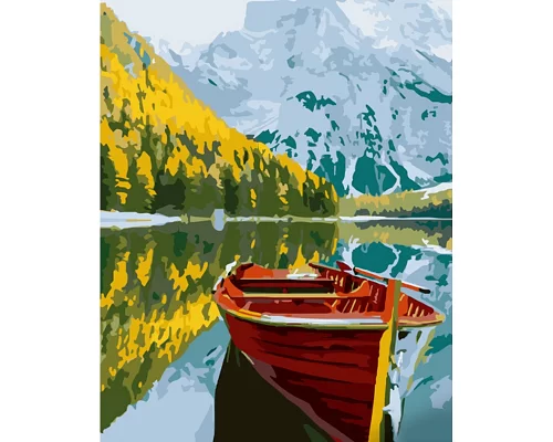 Картина за номерами Strateg Озеро в горах 40х50 см (GS849)