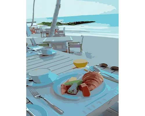 Картина за номерами Strateg Сніданок на березі 40х50 см (GS875)