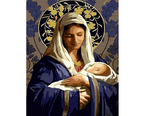 Картина за номерами Strateg Марія з маленьким Ісусом 40х50 см (GS903)