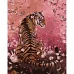 Картина за номерами Strateg Тигр на рожевому фоні 40х50 см (GS918)