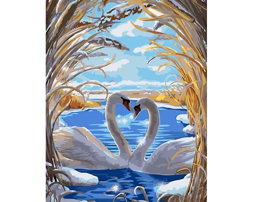 Картина за номерами Strateg Любов лебедів 40х50 см (GS932)