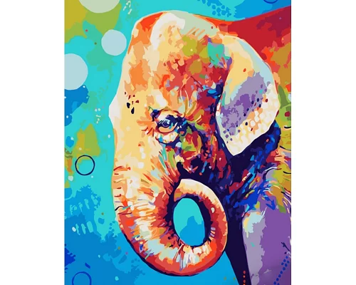 Картина за номерами Strateg Поп-арт слон 40х50 см (GS933)