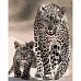 Картина за номерами Strateg   Леопардова сім'я 40х50 см (GS934)