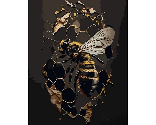 Картина за номерами Strateg Бджола 40х50 см (GS956)