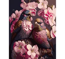 Картина за номерами Strateg   Птахи в квітах 40х50 см (GS958)