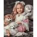Картина за номерами Strateg Дівчинка з собачками 40х50 см (GS963)