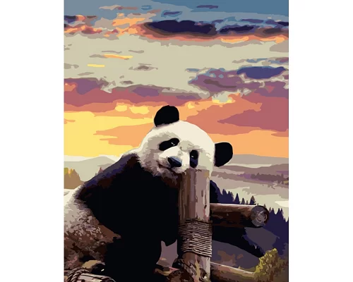 Картина за номерами Strateg Панда на фоні неба 40х50 см (GS967)