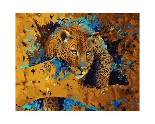 Картина за номерами Strateg Втомлений леопард 40х50 см (GS1008)
