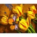 Картина за номерами Strateg Жовті тюльпани з метеликом 40х50 см (GS1019)