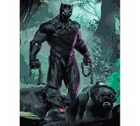 Картина за номерами Strateg   Загрозлива чорна пантера 40х50 см (GS1027)
