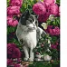 Картина за номерами Strateg Троянди та кіт 40х50 см (GS1038)