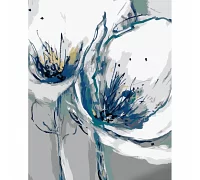 Картина за номерами Strateg   Біло-сині квіти 40х50 см (GS1056)