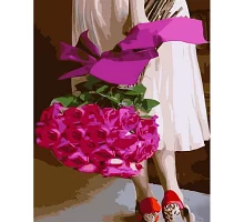Картина за номерами Strateg   Букет рожевих троянд 40х50 см (GS1060)