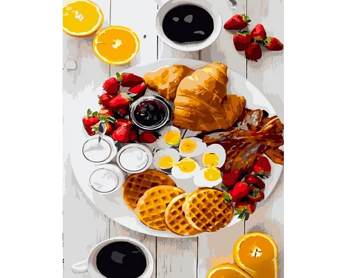 Картина за номерами Strateg Яскравий сніданок 40х50 см (GS1064)