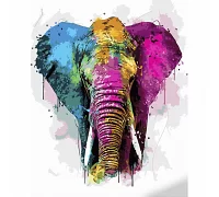 Картина за номерами Strateg   Різнобарвний слон 40х50 см (GS1072)