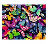 Картина за номерами Strateg Різнокольорові метелики 40х50 см (GS1123)