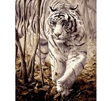 Картина за номерами Strateg   Білий тигр 40х50 см (GS1124)