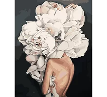 Картина за номерами Strateg Дівчина-квітка 40х50 см (GS1139)