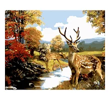 Картина за номерами Strateg Олені в лісі 40х50 см (GS1173)
