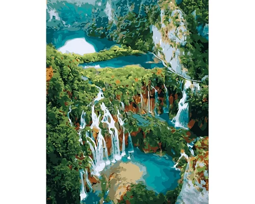 Картина за номерами Strateg Безліч водоспадів 40х50 см (GS1188)