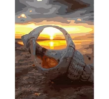 Картина за номерами Strateg   Захід сонця в мушлі 40х50 см (GS1305)