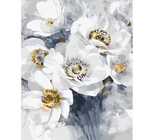 Картина за номерами Strateg Букет білих квітів 40х50 см (GS1085)