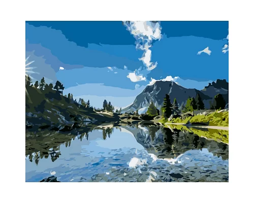 Картина за номерами Strateg Гірський пейзаж 40х50 см (GS1157)