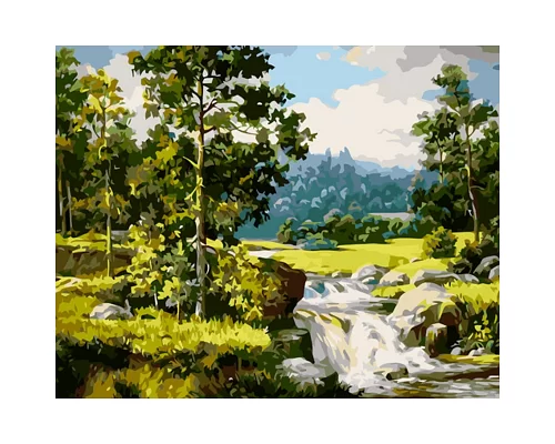 Картина за номерами Strateg Лісовий пейзаж 40х50 см (GS1161)