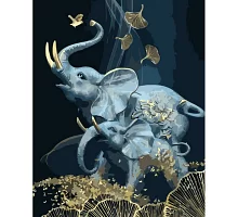 Картина за номерами Strateg   Слони-талісмани   40х50 см (GS1248)