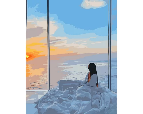 Картина за номерами Strateg Море за вікном 40х50 см (GS1263)