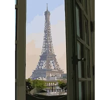 Картина за номерами Strateg Ейфелева вежа за вікном 40х50 см (GS1269)