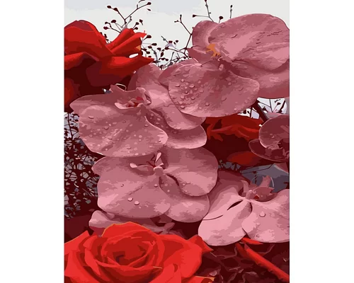 Картина за номерами Strateg Рожеві орхідеї 40х50 см (GS1288)
