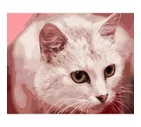 Картина за номерами Strateg Жовтоокий кіт 40х50 см (GS1325)