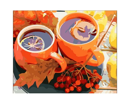 Картина за номерами Strateg Осінній чай 40х50 см (GS846)