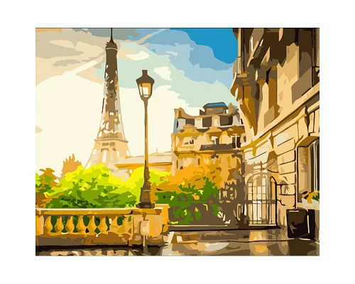 Картина за номерами Strateg Ранок в Парижі 40х50 см (GS792)