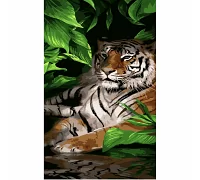 Картина за номерами Strateg Тигр у листі 50х25 см (WW025)
