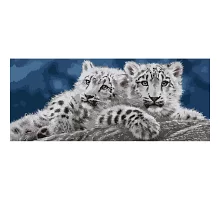Картина за номерами Strateg Сім'я леопардів 50х25 см (WW027)