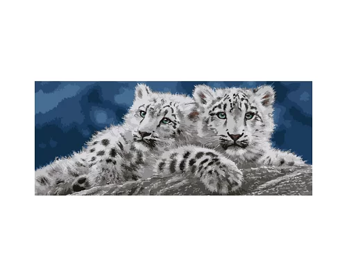 Картина за номерами Strateg Сім'я леопардів 50х25 см (WW027)